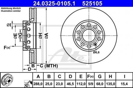 Диск гальмівний Power Disc ATE 24032501051 (фото 1)