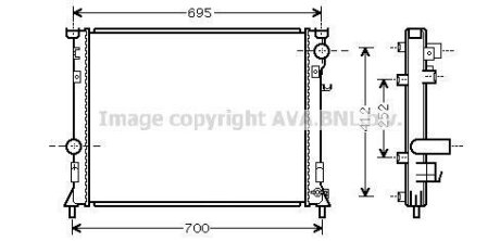 Радіатор, Система охолодження двигуна CLEVER FIT AVA COOLING CR2097 (фото 1)