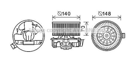 AVA Вентилятор салону DUSTER 1.2-1.6 13-, LOGAN 1.2-1.6 04-, SANDERO 1.4-1.6 08-, LADA, RENAU AVA COOLING DA8010