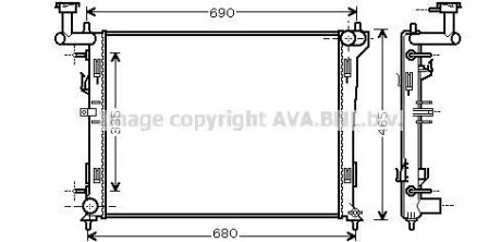 AVA радіатор охолодження Ceed 1.4/2.0 07- AVA COOLING HYA2180