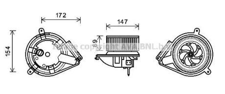 AVA Вентилятор салона Sprinter, LT 28-46 II 95- AVA COOLING MS8616