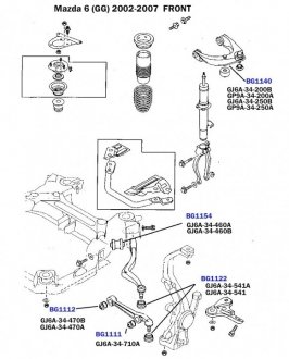 Пильовик для кульової опори, армований Mazda 6 (GG), (GY) 2002-2007 BELGUM PARTS BG1122