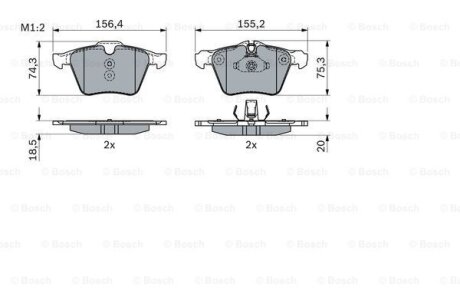 ДИСКОВI КОЛОДКИ ПЕРЕДНI BOSCH 0986424125