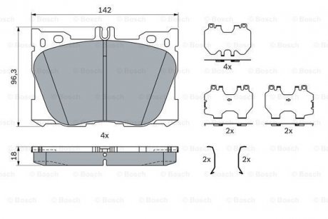 Гальмівні колодки BOSCH 0986424335 (фото 1)