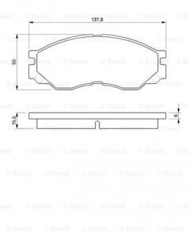 Комплект гальмівних колодок з 4 шт. дисків BOSCH 0986424572 (фото 1)