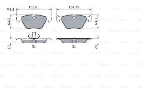 ДИСКОВІ КОЛОДКИ ПЕРЕДНІ BOSCH 0986424620