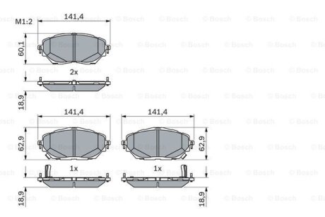 ДИСКОВІ КОЛОДКИ ПЕРЕДНІ BOSCH 0986424865