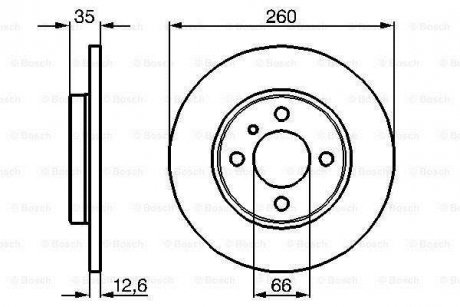 ДИСК ГАЛЬМIВНИЙ ПЕРЕДНIЙ BOSCH 0 986 478 029