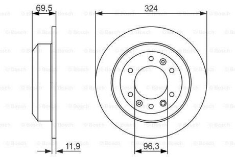 ДИСК ГАЛЬМIВНИЙ ЗАДНIЙ BOSCH 0986479598