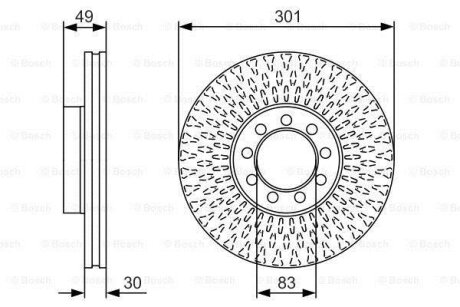 ДИСК ГАЛЬМIВНИЙ ПЕРЕДНIЙ BOSCH 0986479A23