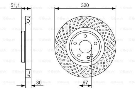 ДИСК ГАЛЬМIВНИЙ ПЕРЕДНIЙ BOSCH 0986479A59