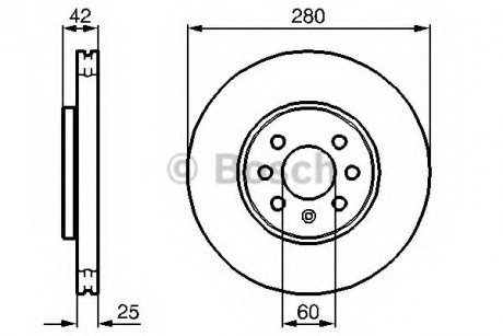 ДИСК ГАЛЬМIВНИЙ ПЕРЕДНIЙ COATED BOSCH 0 986 479 B68