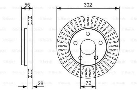 ДИСК ГАЛЬМIВНИЙ ПЕРЕДНIЙ BOSCH 0986479C38