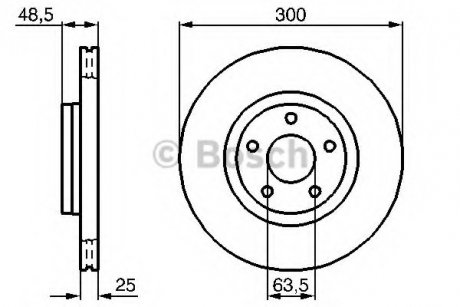 ДИСК ГАЛЬМIВНИЙ ПЕРЕДНIЙ COATED BOSCH 0 986 479 C52