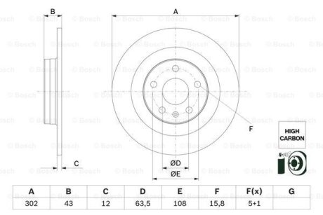 ДИСК ГАЛЬМIВНИЙ ЗАДНIЙ BOSCH 0986479F31