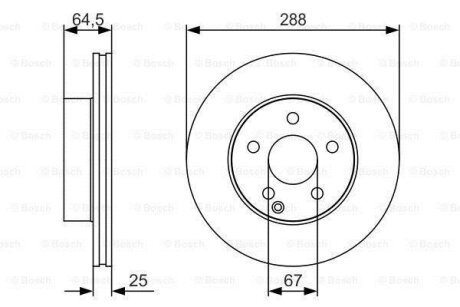 ДИСК ГАЛЬМIВНИЙ ПЕРЕДНIЙ PREMIUM2 BOSCH 0986479S83