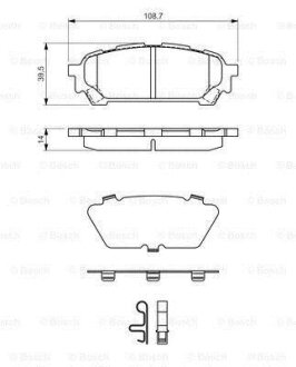 Гальмівні колодки до дисків BP1167 BOSCH 0 986 494 232
