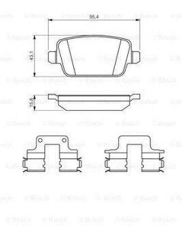 ДИСКОВI КОЛОДКИ ЗАДНI BOSCH 0986494639