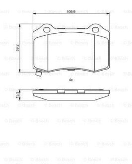 ДИСКОВI КОЛОДКИ ПЕРЕДНI BOSCH 0986494708