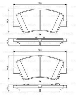 Комплект гальмівних колодок з 4 шт. дисків BOSCH 0986494712