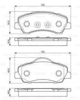 Комплект гальмівних колодок з 4 шт. дисків BOSCH 0986494713