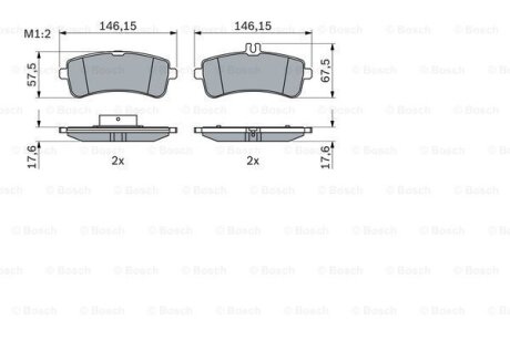 ДИСКОВI КОЛОДКИ ЗАДНI BOSCH 0986494763