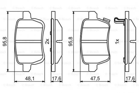 Гальмівні колодки BOSCH 0986494802