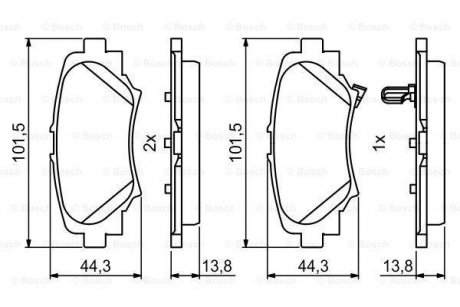 Комплект гальмівних колодок з 4 шт. дисків BOSCH 0 986 494 803 (фото 1)