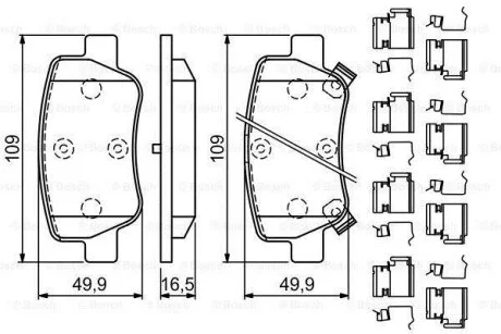 Комплект гальмівних колодок - дискові BOSCH 0986494933