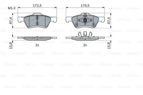 ГАЛЬМІВНІ КОЛОДКИ, ДИСКОВІ BOSCH 0986494960 (фото 1)