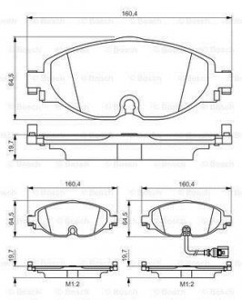 Комплект гальмівних колодок з 4 шт. дисків BOSCH 0986495347 (фото 1)