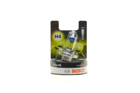 Автолампа (12V 60/55W H4 PLUS 90 блістер) BOSCH 1987301077