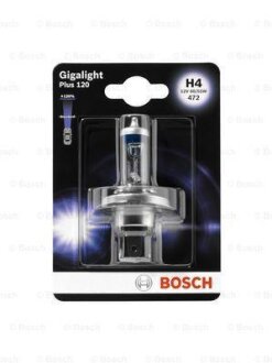 Лампа H4 12V 60/55W P43T GIGALIGHT PLUS 120 +120% BOSCH 1 987 301 109