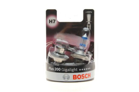 Лампа H7 12V 55W PX26d Gigalight Plus 200 +200% (шт.) BOSCH 1 987 301 436