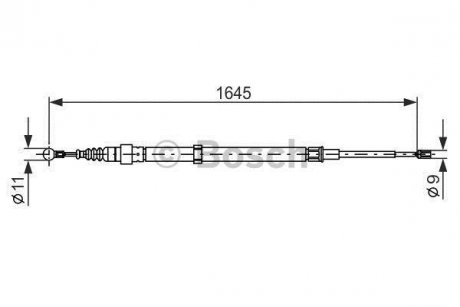 Трос гальма стоянки BOSCH 1 987 482 191 (фото 1)