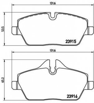 Комплект гальмівних колодок з 4 шт. дисків BREMBO P06034