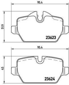 Комплект гальмівних колодок з 4 шт. дисків BREMBO P06037