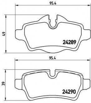 Комплект гальмівних колодок з 4 шт. дисків BREMBO P06052 (фото 1)