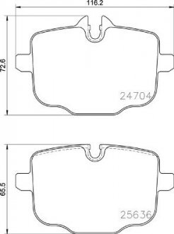 Комплект гальмівних колодок з 4 шт. дисків BREMBO P06101 (фото 1)