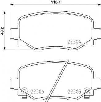 Комплект гальмівних колодок з 4 шт. дисків BREMBO P23177 (фото 1)