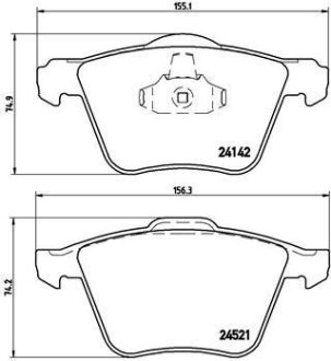 Комплект гальмівних колодок з 4 шт. дисків BREMBO P24077