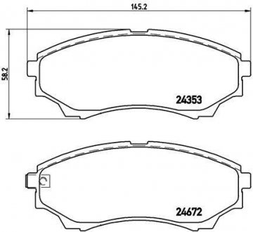 Комплект гальмівних колодок з 4 шт. дисків BREMBO P24086 (фото 1)