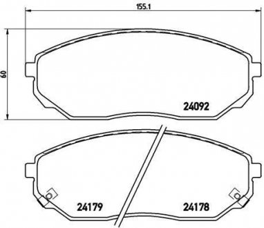 Комплект гальмівних колодок з 4 шт. дисків BREMBO P30019 (фото 1)