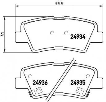 Комплект гальмівних колодок з 4 шт. дисків BREMBO P30047