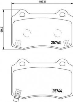 Комплект дискових гальмівних колодок BREMBO P30074
