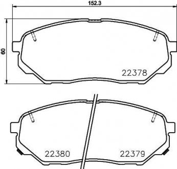 Комплект гальмівних колодок з 4 шт. дисків BREMBO P30086 (фото 1)