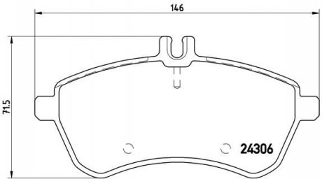 Комплект гальмівних колодок з 4 шт. дисків BREMBO P50070 (фото 1)