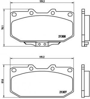 Комплект гальмівних колодок з 4 шт. дисків BREMBO P56025