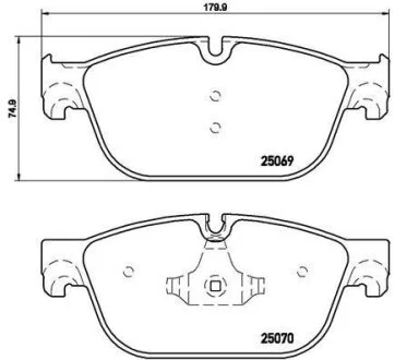 Комплект гальмівних колодок з 4 шт. дисків BREMBO P61115