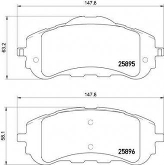 Комплект гальмівних колодок з 4 шт. дисків BREMBO P61120 (фото 1)